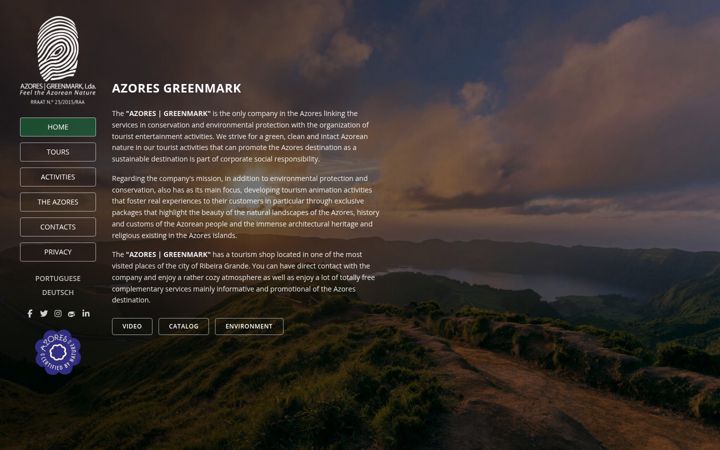 Screenshot of azoresgreenmark.com