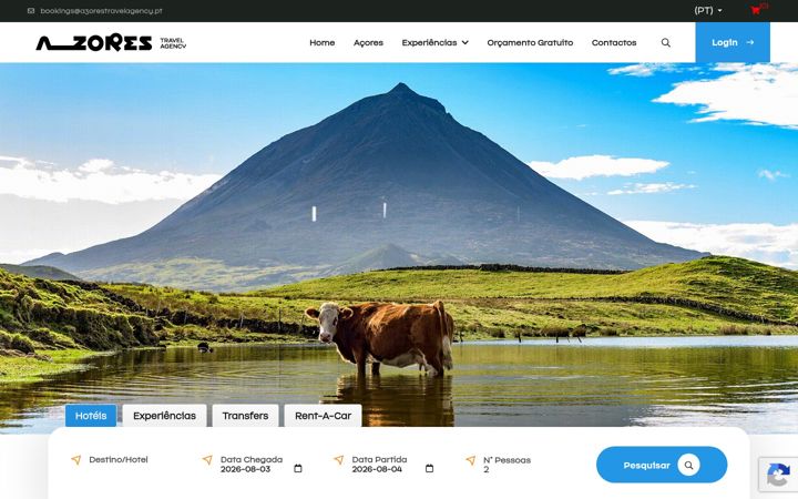Zrzut ekranu azorestravelagency.pt