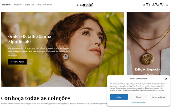 Screenshot of azorettajewellery.com