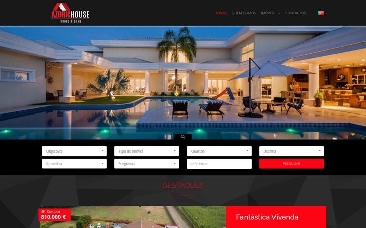 Screenshot stránky azorichouse.pt