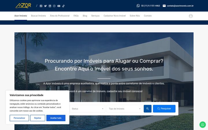 Screenshot of azorimoveis.com.br