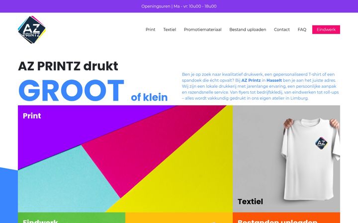 Screenshot of azprintz.be