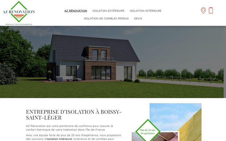 Screenshot of azrenovation-idf.fr