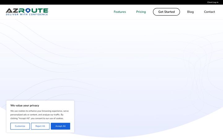 Snímek obrazovky azroute.io