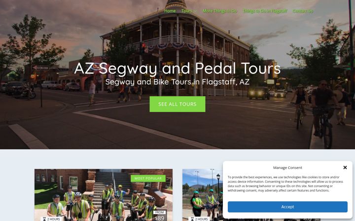 Screenshot of azsegwayandpedaltours.com