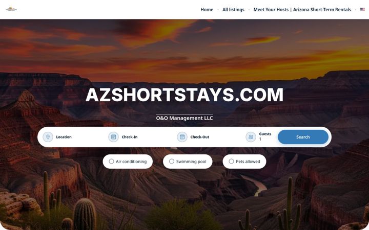 Screenshot of azshortstays.com