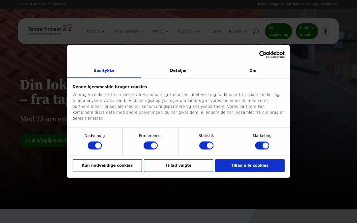 Screenshot of the consent banner shown before any interaction