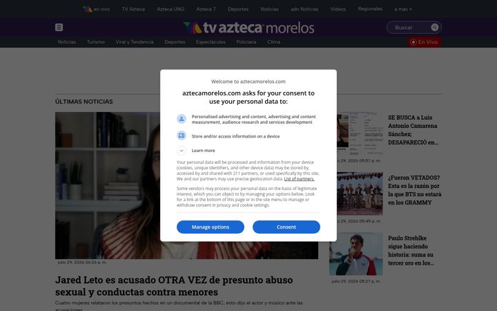 Skærmbillede af aztecamorelos.com