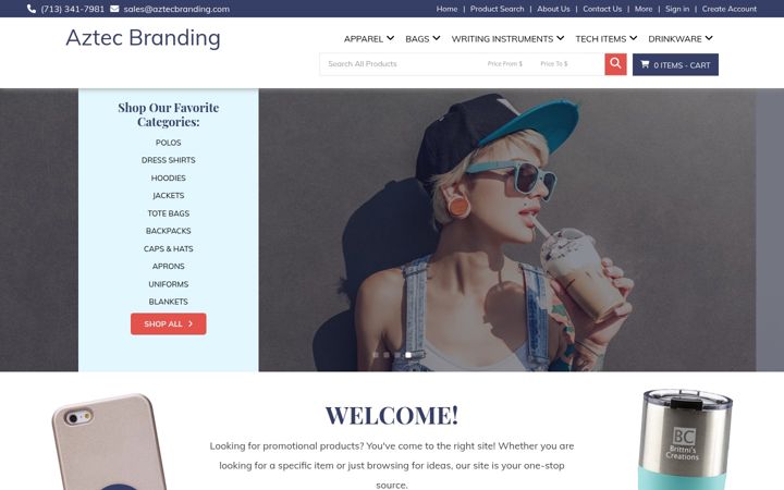 Screenshot of aztecbranding.com