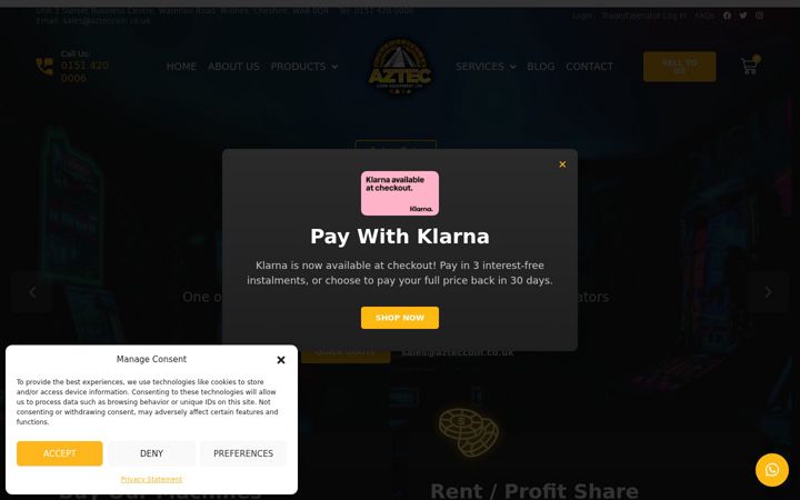 Skærmbillede af azteccoin.co.uk
