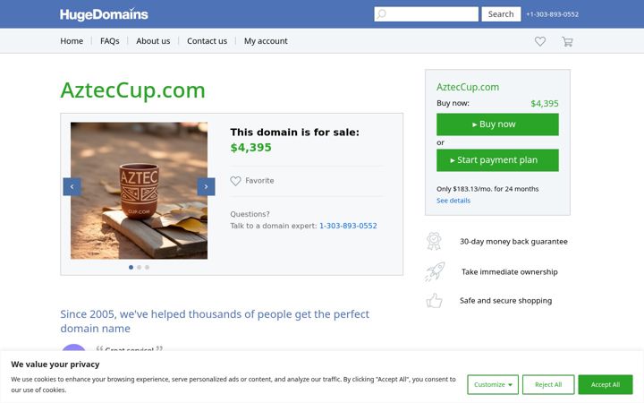 Screenshot of azteccup.com
