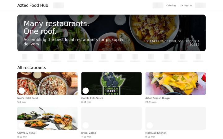 Screenshot of aztecfoodhubsd.com