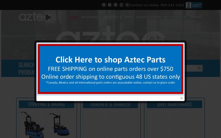 Screenshot of aztecproducts.com