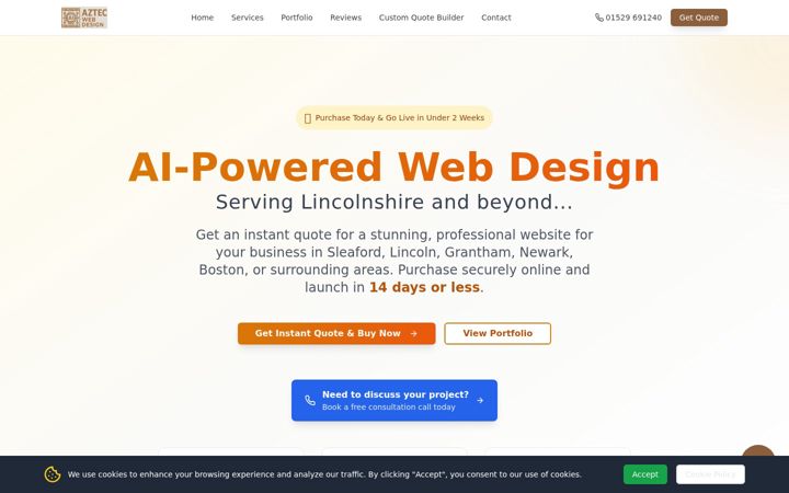 Screenshot of aztecwebdesign.co.uk