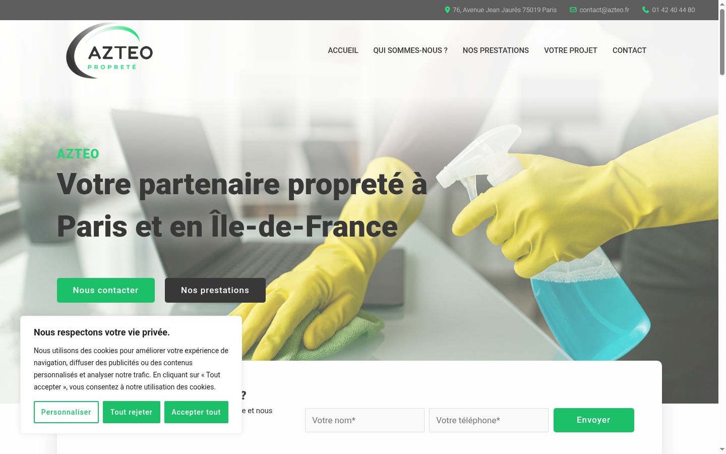 Screenshot del banner di consenso mostrato prima di qualsiasi interazione