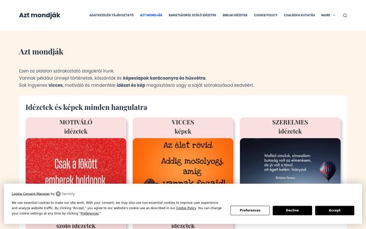 Screenshot of aztmondjak.hu