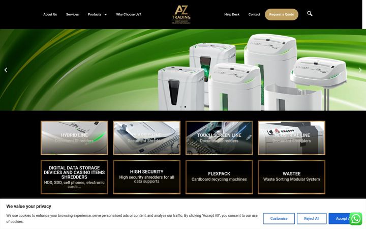 Skærmbillede af aztrading.co.za