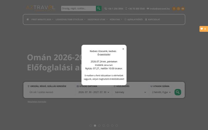 Screenshot of aztravel.hu