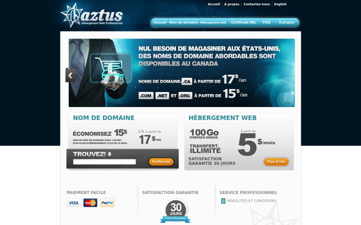 Screenshot ta' aztus.com