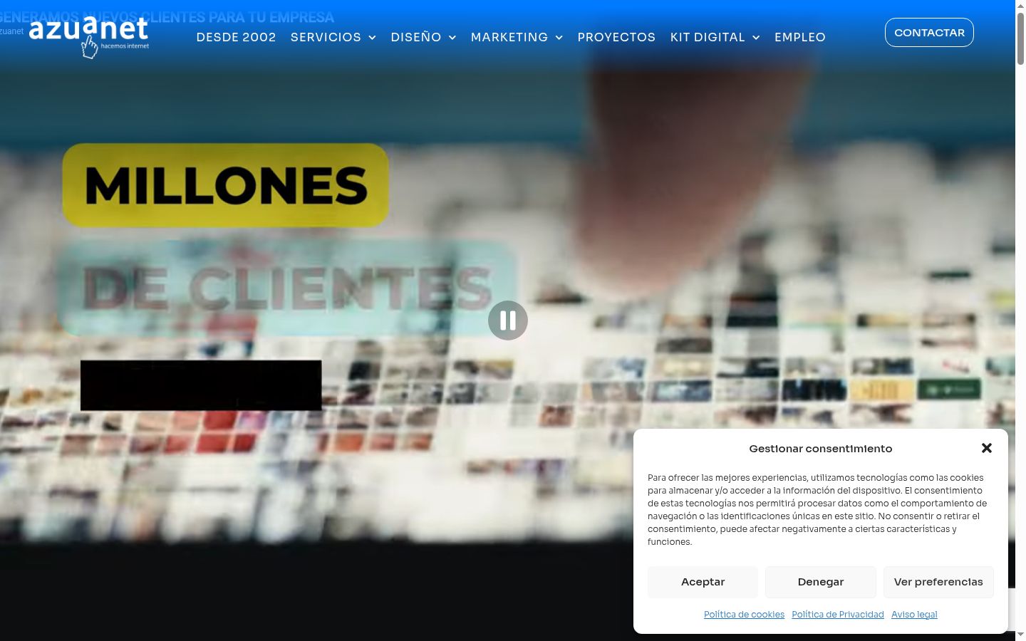 Screenshot tal-banner tal-kunsens muri qabel kwalunkwe interazzjoni