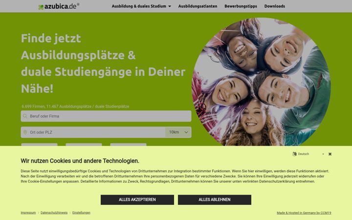 Screenshot of azubica.de