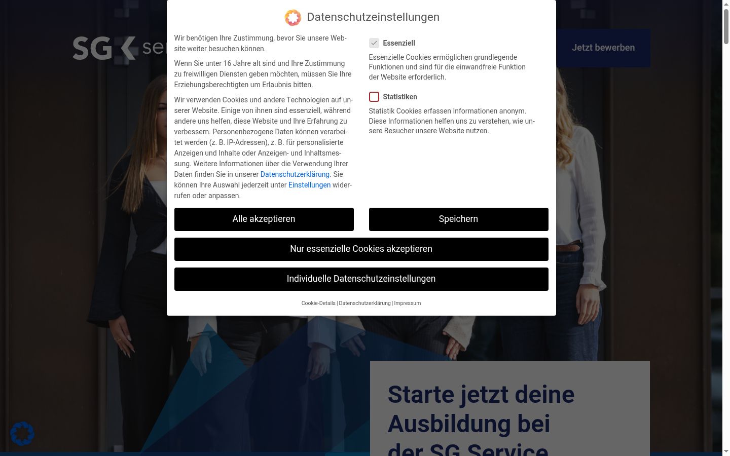Képernyőkép a bármilyen interakció előtt megjelenő hozzájárulási bannerről