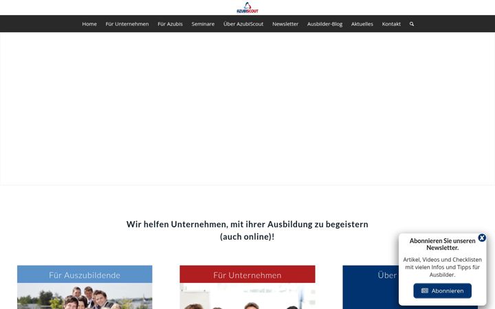 Screenshot of azubiscout.com