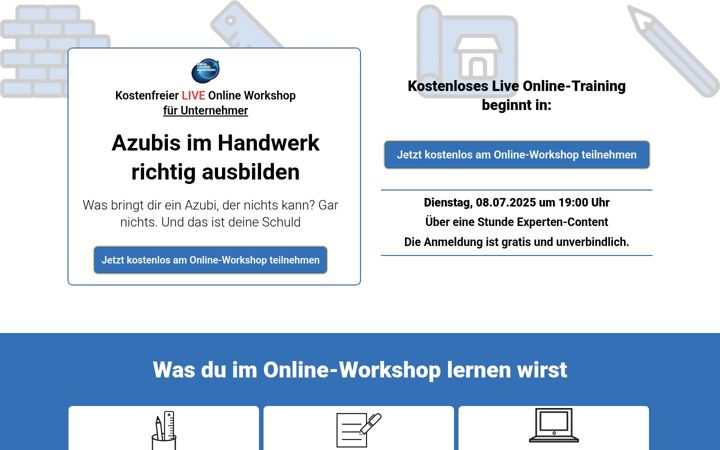 Screenshot of azubisimhandwerk.de