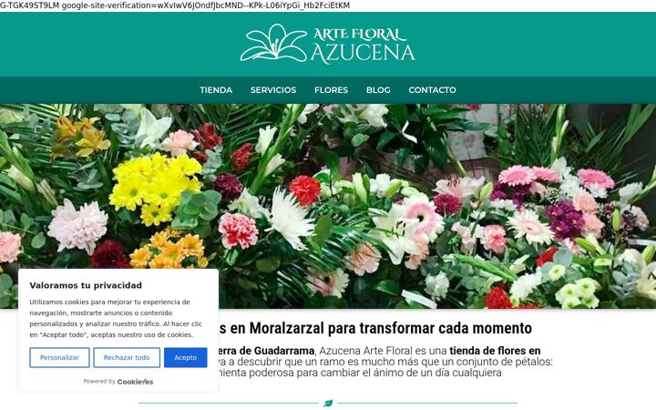 Screenshot of azucenaartefloral.es