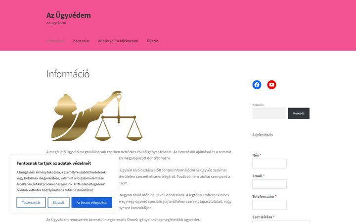 Screenshot of azugyvedem.hu