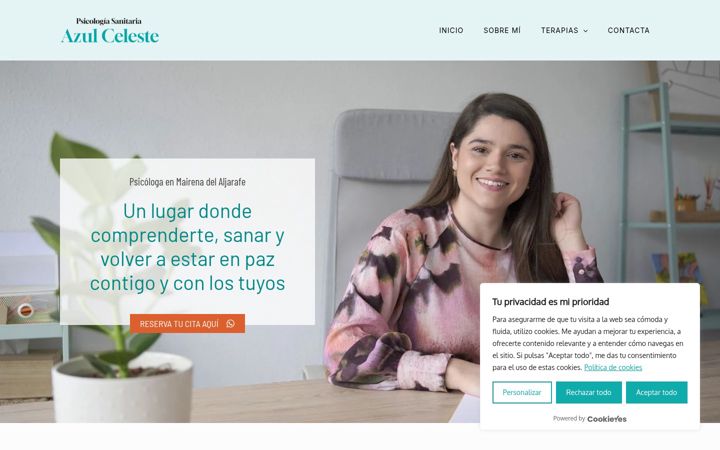 Screenshot of azulcelestepsicologia.com