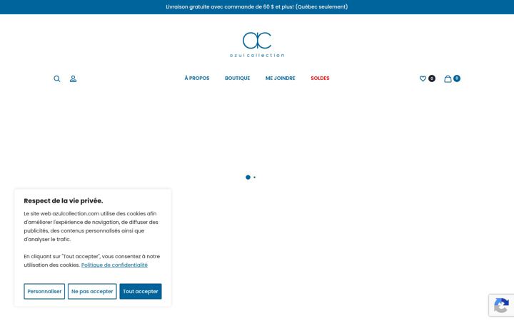 Screenshot of azulcollection.com