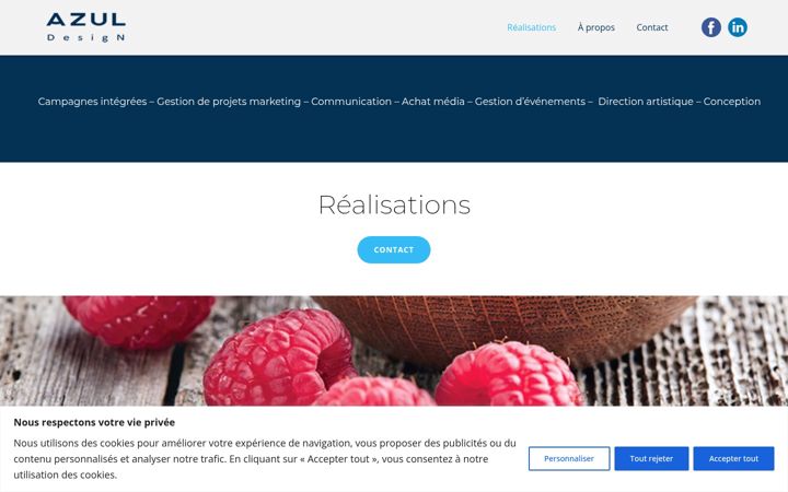 Screenshot of azuldesign.ca