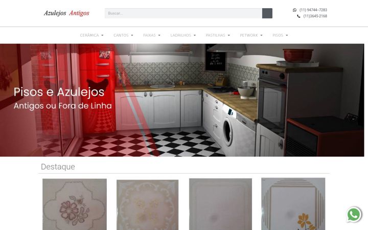Screenshot of azulejosantigos.net.br