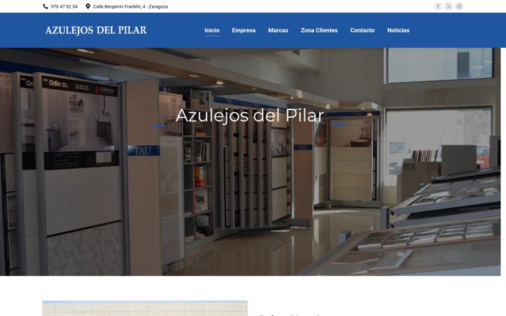 Skjermbilde av azulejosdelpilar.es