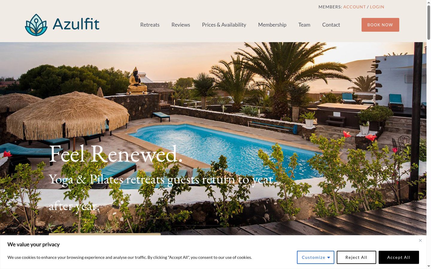 Screenshot of the consent banner shown before any interaction