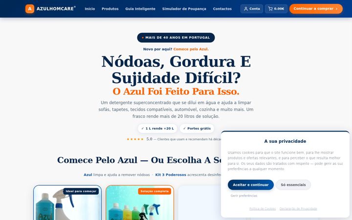 Screenshot of azulhomcare.com