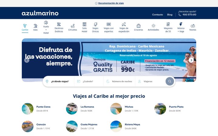 Screenshot of azulmarino.com