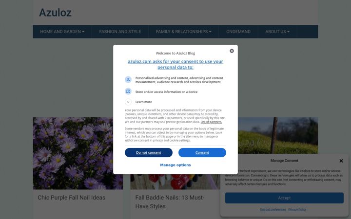 Screenshot of azuloz.com