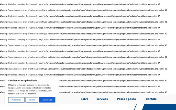 Screenshot of azulprecatorios.com.br