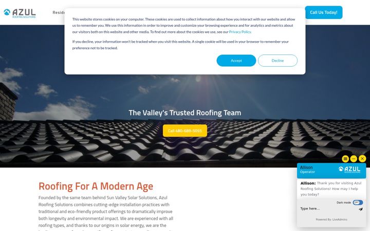 Screenshot of azulroof.com