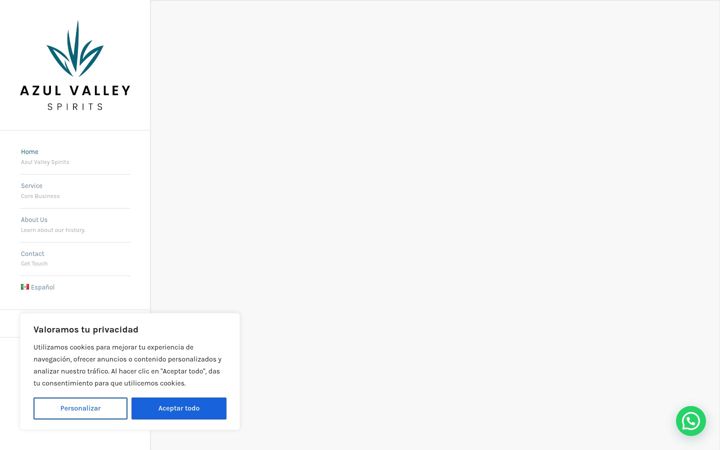 Screenshot of azulvalleyspirits.com