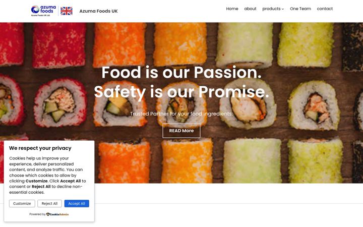 Screenshot of azumafoods.co.uk