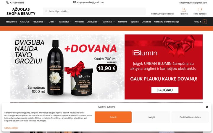 Skjermbilde av azuolashop.lt