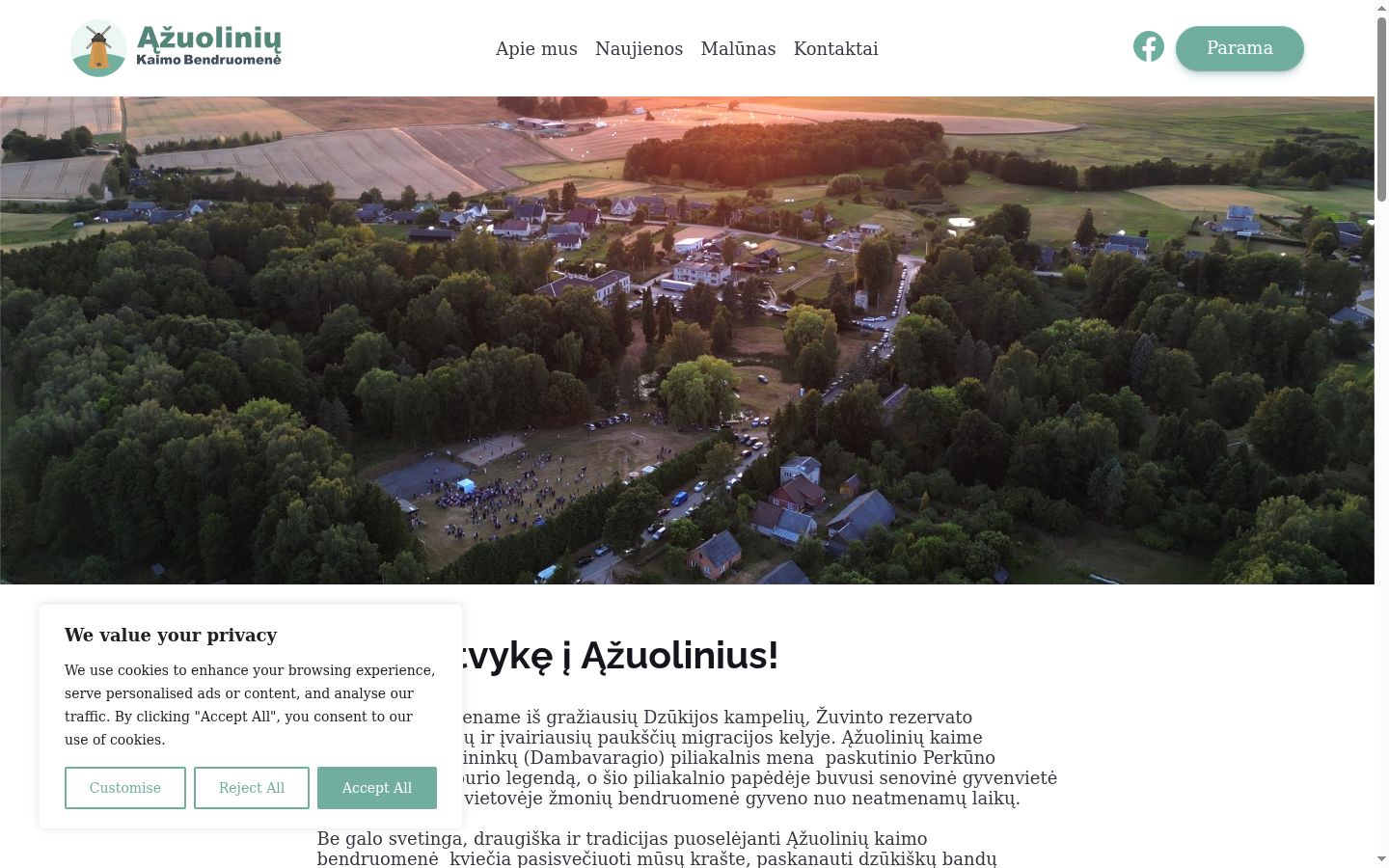 Screenshot of the consent banner shown before any interaction