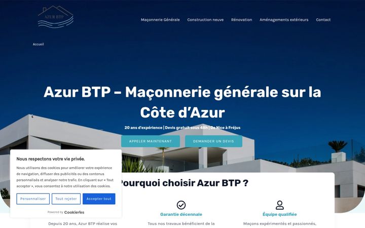 Screenshot di azur-btp.fr
