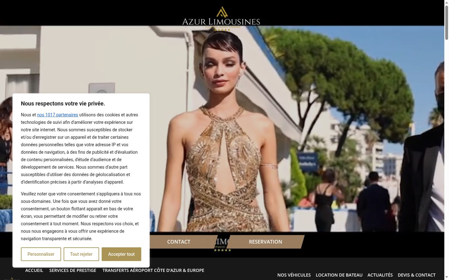 Screenshot of the consent banner shown before any interaction