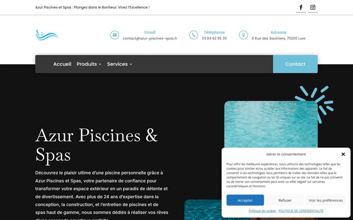 Screenshot του azur-piscines-spas.fr