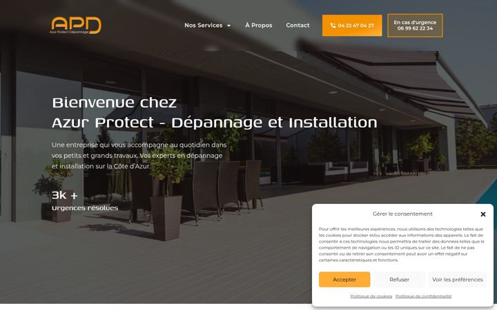 Screenshot of azur-protect-depannage.fr