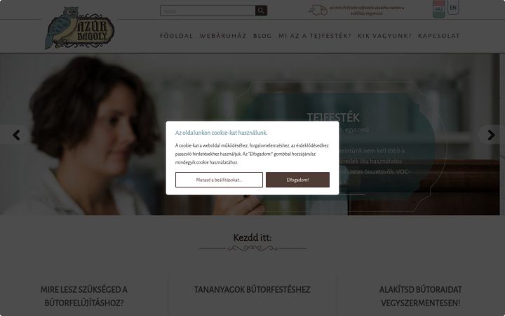 Screenshot of azurbagoly.hu